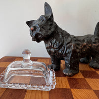 Scottish Terrier Needlepoint Statue Brass Candlestick Butter Dish (Sold Separately)