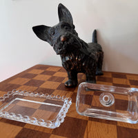 Scottish Terrier Needlepoint Statue Brass Candlestick Butter Dish (Sold Separately)