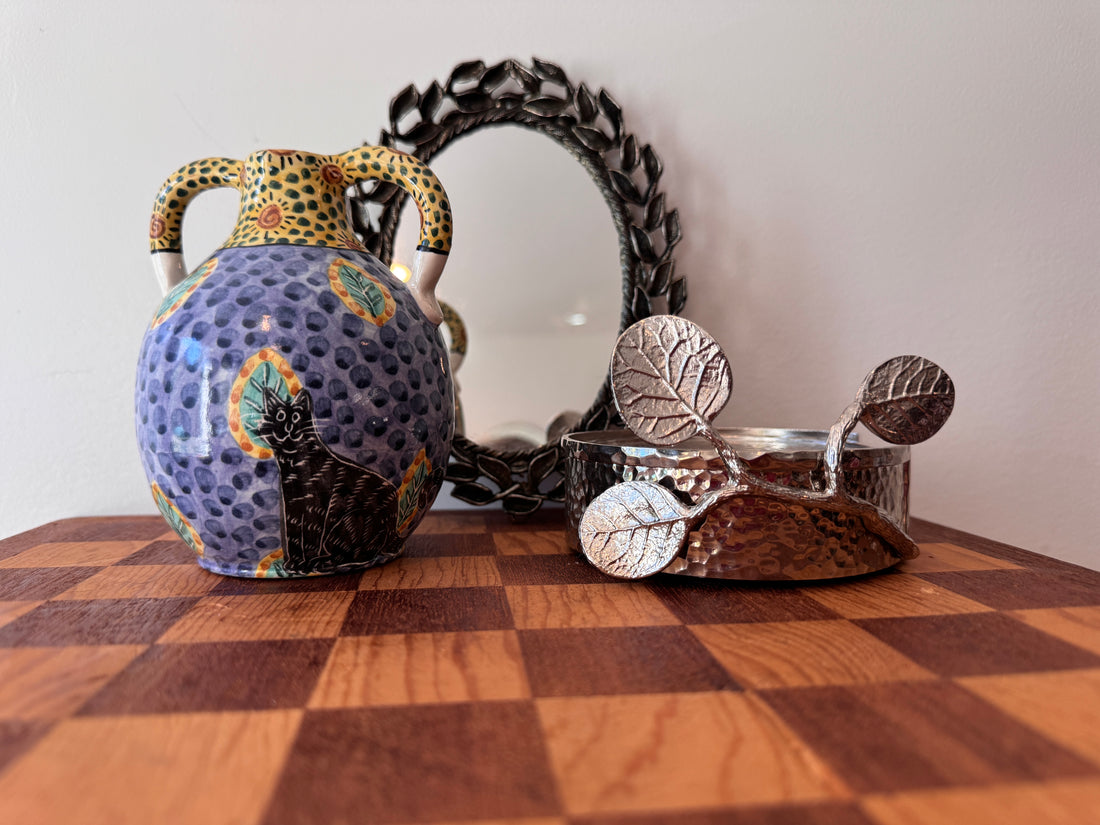 Pozniak Ceramic Vase Mirror and Aram Coasters (Sold Separately)