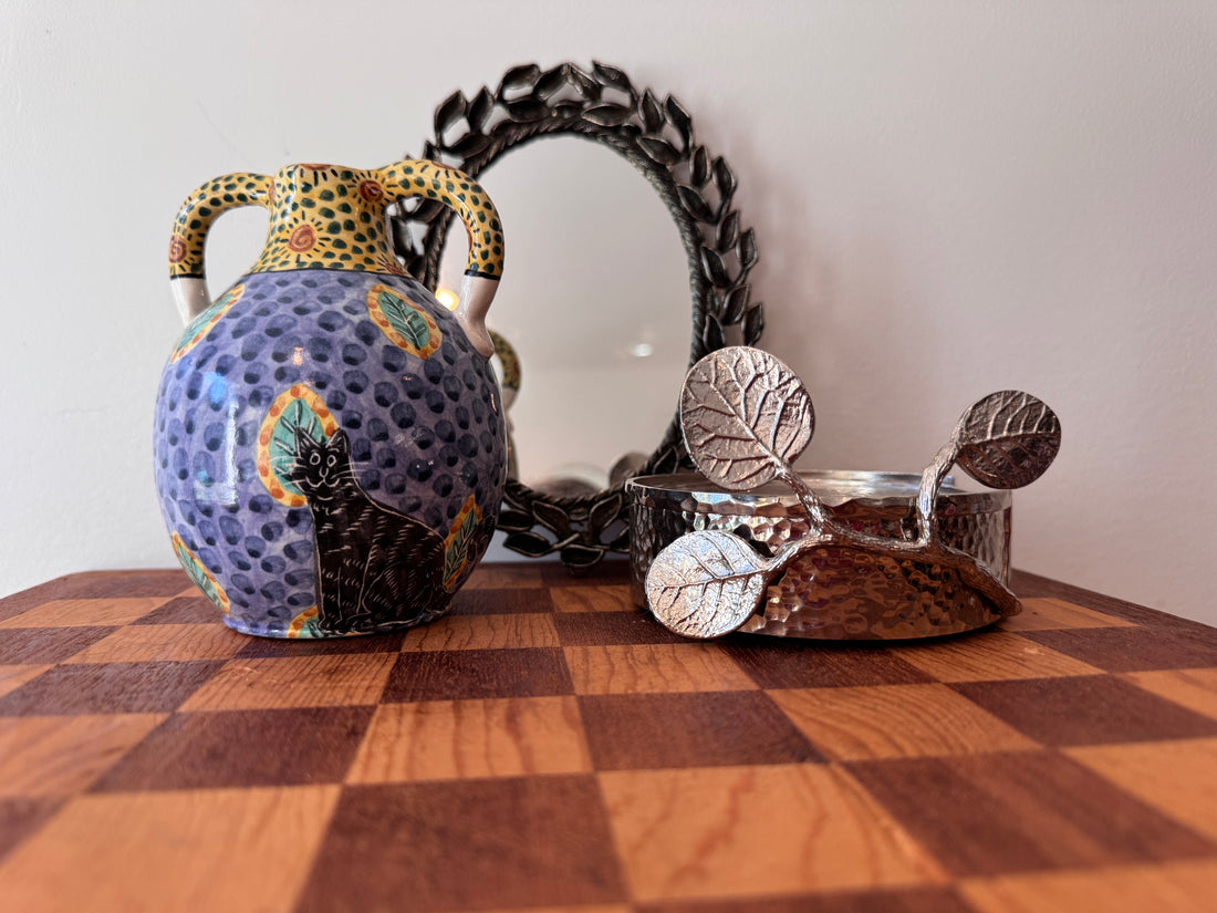 Pozniak Ceramic Vase Mirror and Aram Coasters (Sold Separately)