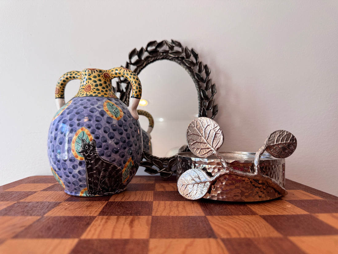 Pozniak Ceramic Vase Mirror and Aram Coasters (Sold Separately)