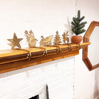 Solid Weighted Brass Holiday Christmas Mantel Stocking hooks