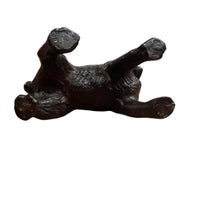 Solid Metal Dog Statue Vintage