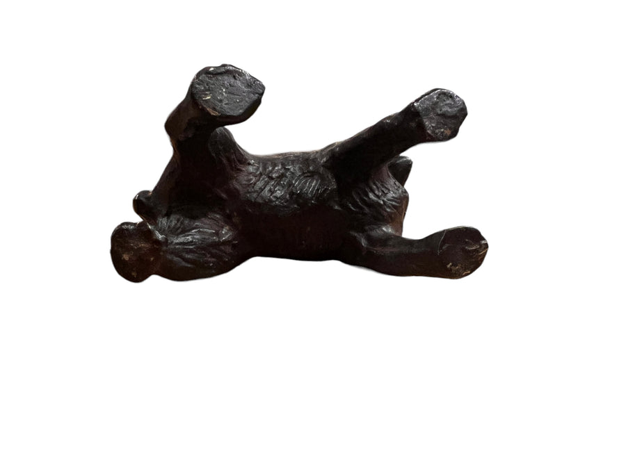 Solid Metal Dog Statue Vintage