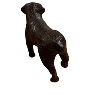 Solid Metal Dog Statue Vintage