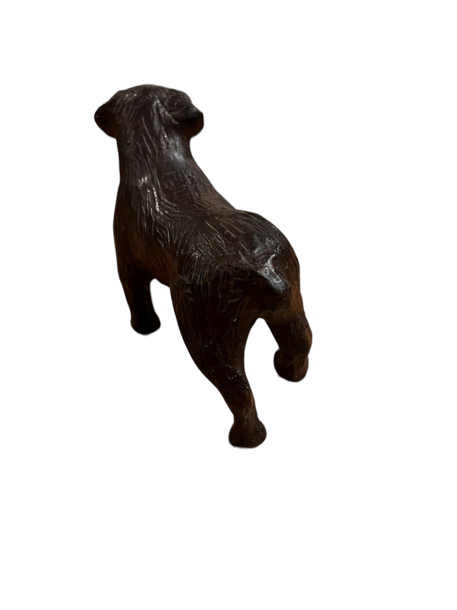 Solid Metal Dog Statue Vintage