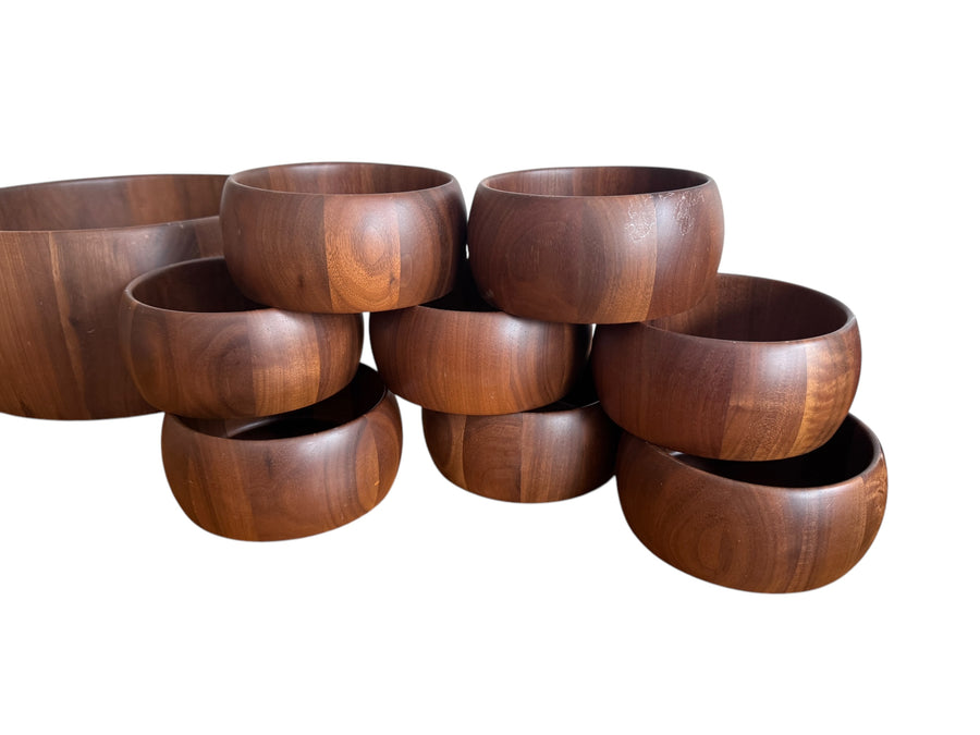 Diversified Industries Division Walnut Bowls Set of Nine 9 Made in the USA