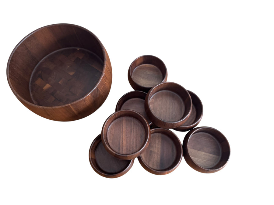 Diversified Industries Division Walnut Bowls Set of Nine 9 Made in the USA