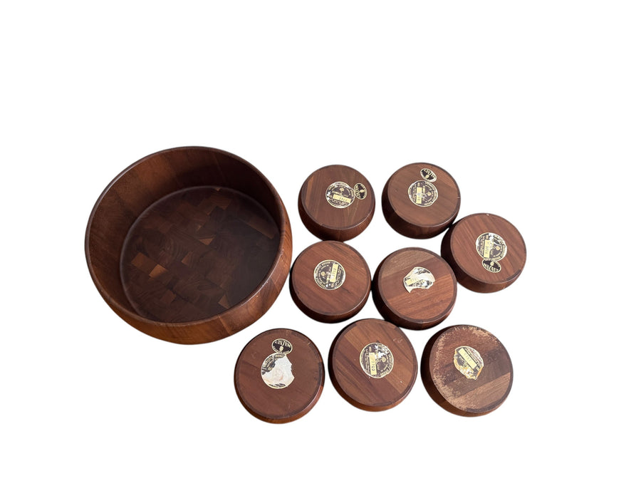 Diversified Industries Division Walnut Bowls Set of Nine 9 Made in the USA