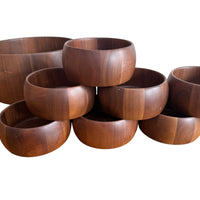 Diversified Industries Division Walnut Bowls Set of Nine 9 Made in the USA