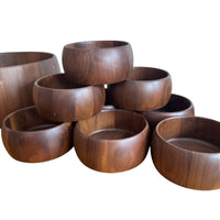 Diversified Industries Division Walnut Bowls Set of Nine 9 Made in the USA