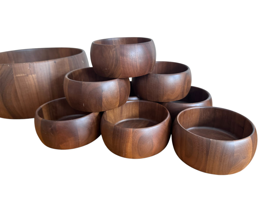 Diversified Industries Division Walnut Bowls Set of Nine 9 Made in the USA