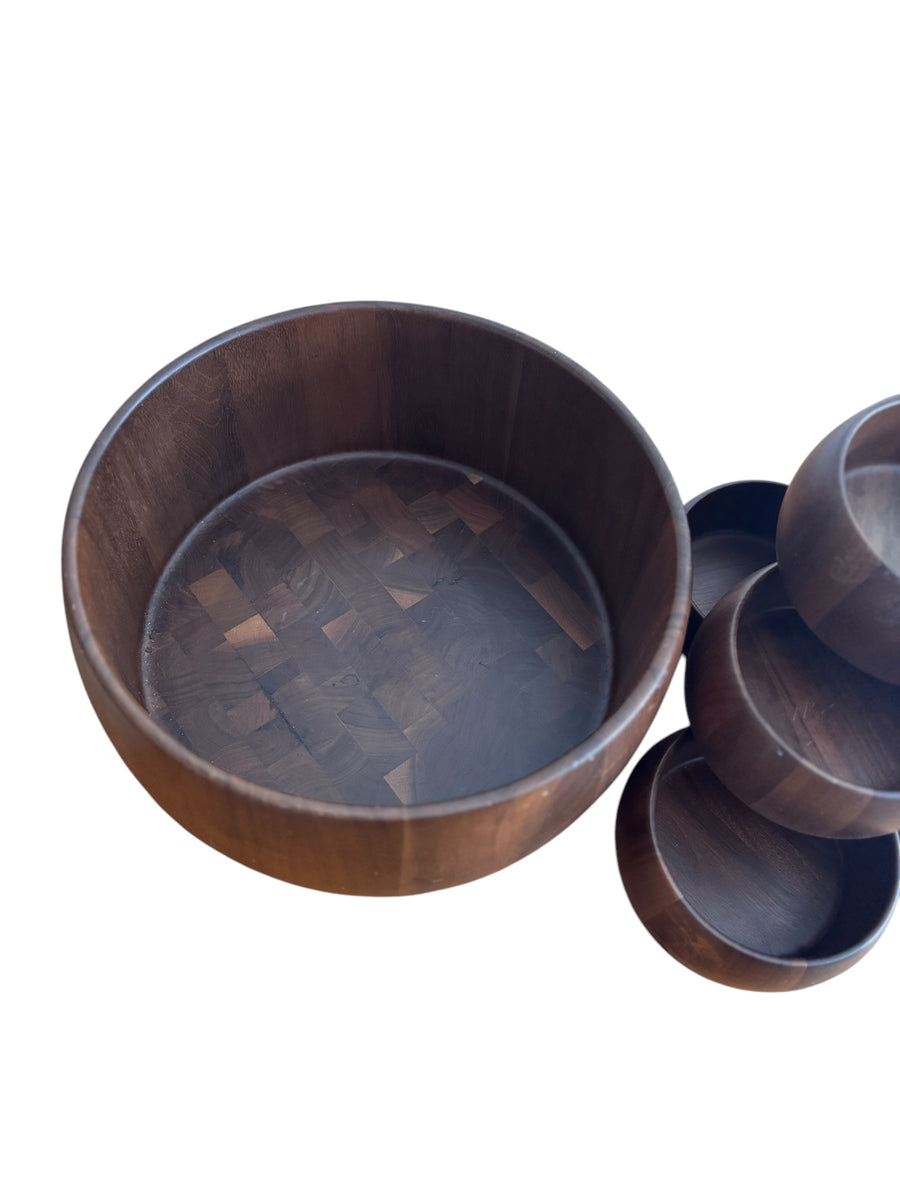 Diversified Industries Division Walnut Bowls Set of Nine 9 Made in the USA