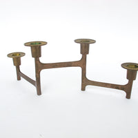 Danish Mid-Century Modern Nagel Style Brass Folding Candle Holder