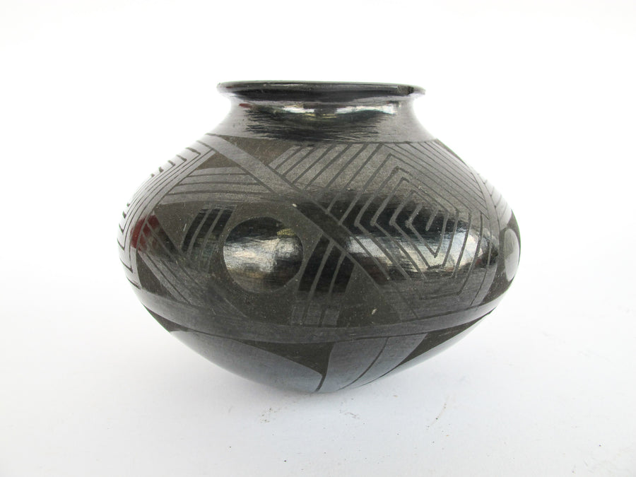 Dora Sandoval Native Black Ceramic Pot