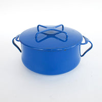 Midcentury Blue Small Dansk French Cook Pot with Lid