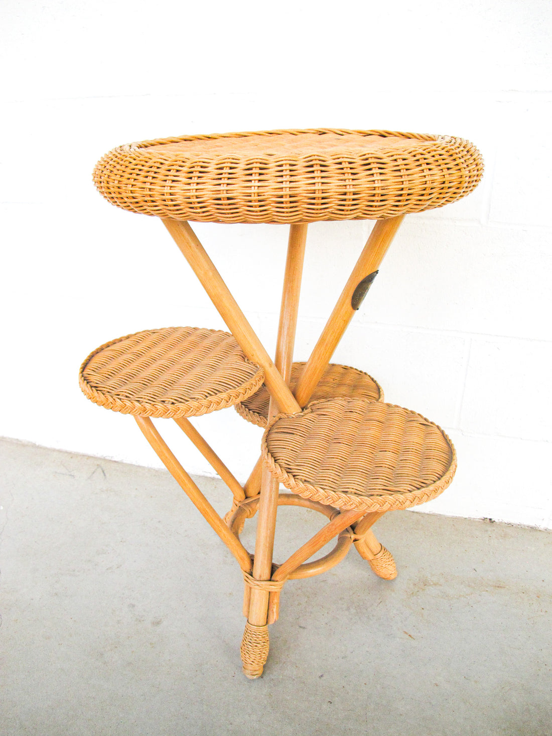 Smithsonian Wicker 4 Tier Table Plant Stand