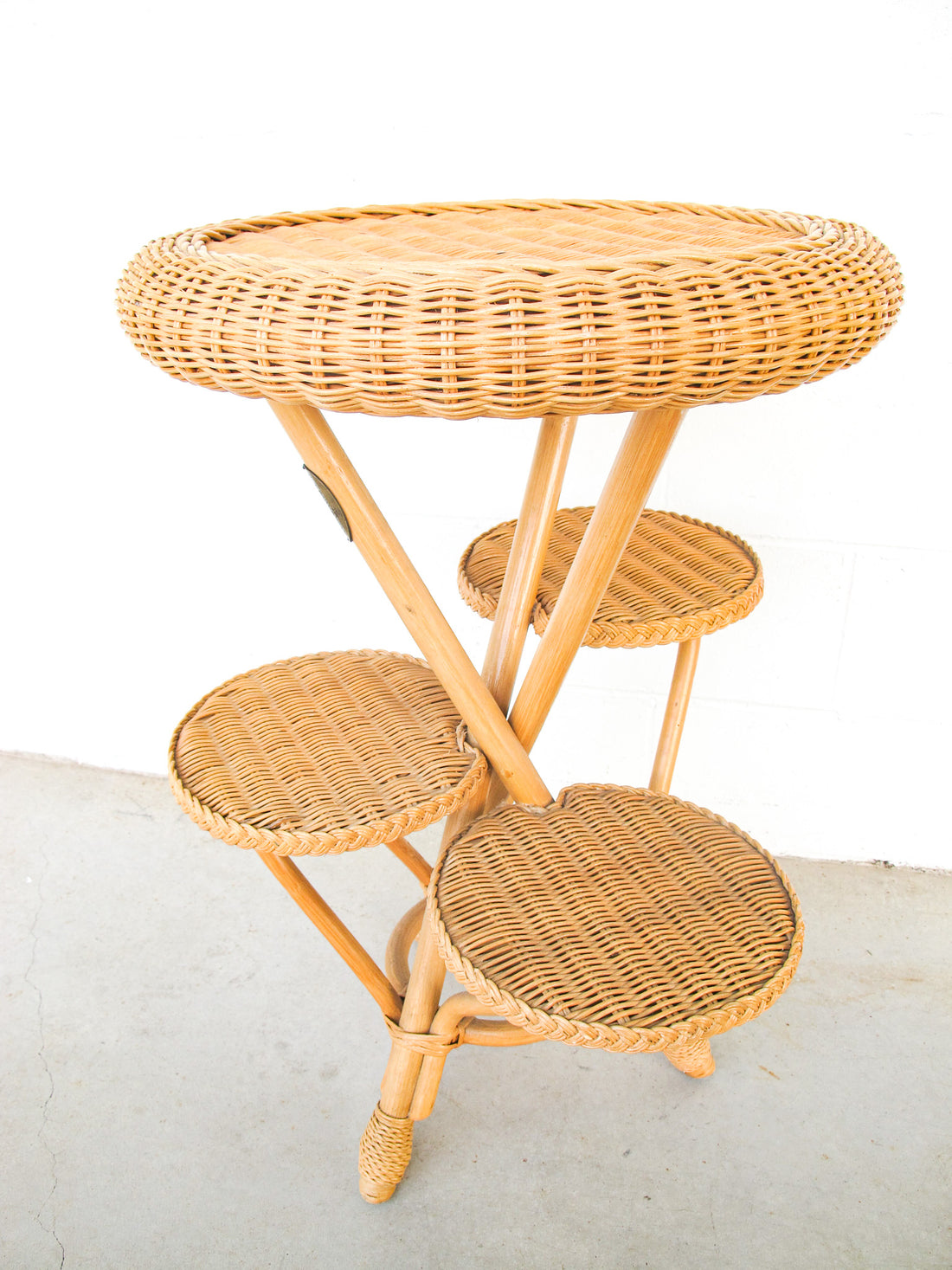 Smithsonian Wicker 4 Tier Table Plant Stand