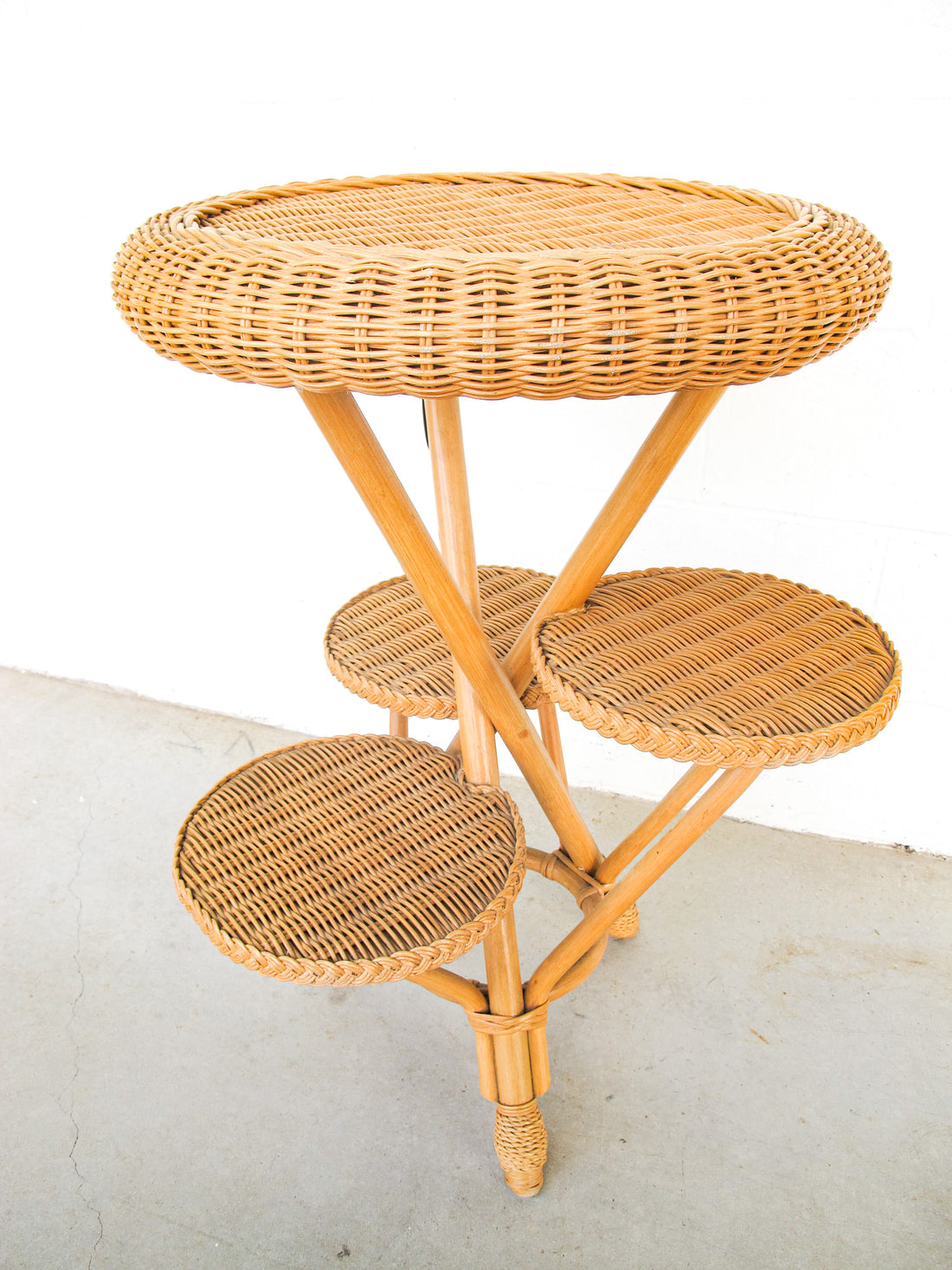 Smithsonian Wicker 4 Tier Table Plant Stand