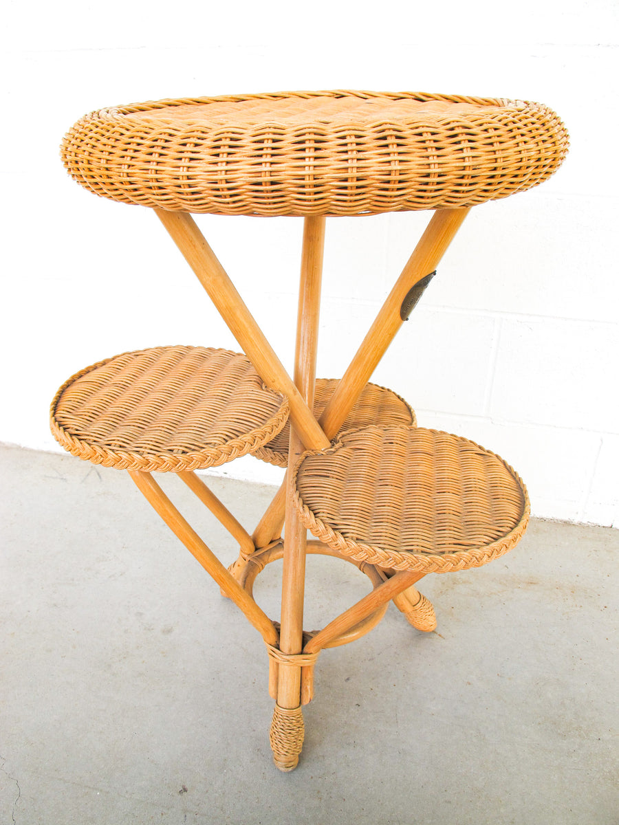 Smithsonian Wicker 4 Tier Table Plant Stand