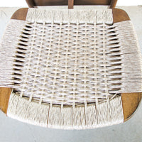 Hans Wegner Style Mid-Centry Valet Chair with Woven Storage Bench Seat