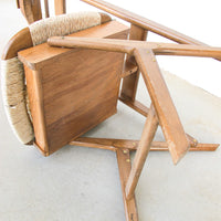 Hans Wegner Style Mid-Centry Valet Chair with Woven Storage Bench Seat