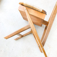 Hans Wegner Style Mid-Centry Valet Chair with Woven Storage Bench Seat