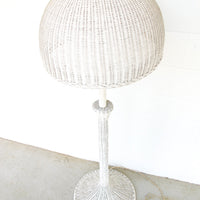 Art Deco style White Wicker Floor Lamp