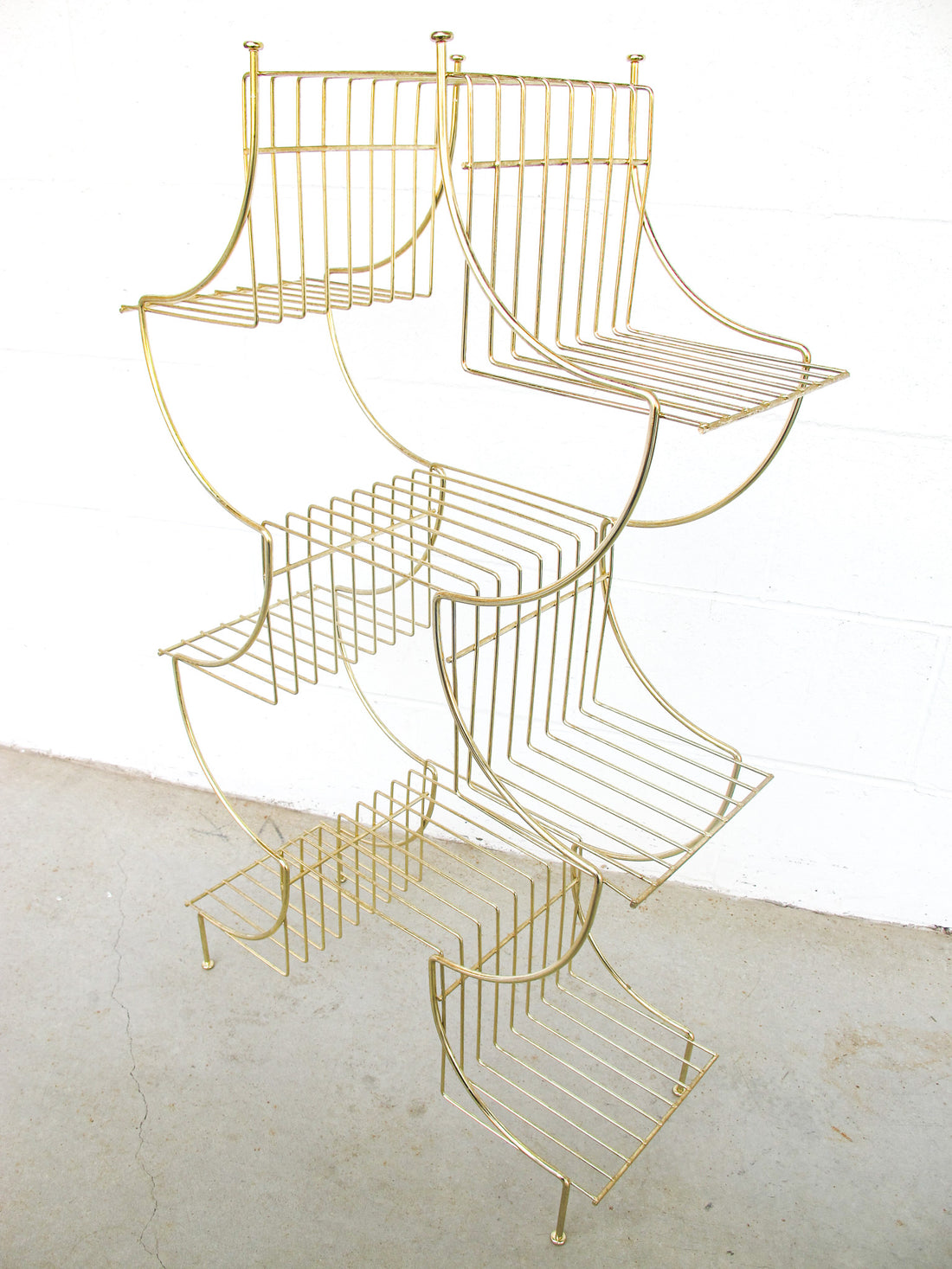 wire rack plant stand Midcentury Pagoda Flashed Metal Plant Stand Retro MCM Wire Rack (Each Sold Separately)