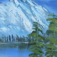 Vibrant Mountainscape Painting with Lake Unsigned