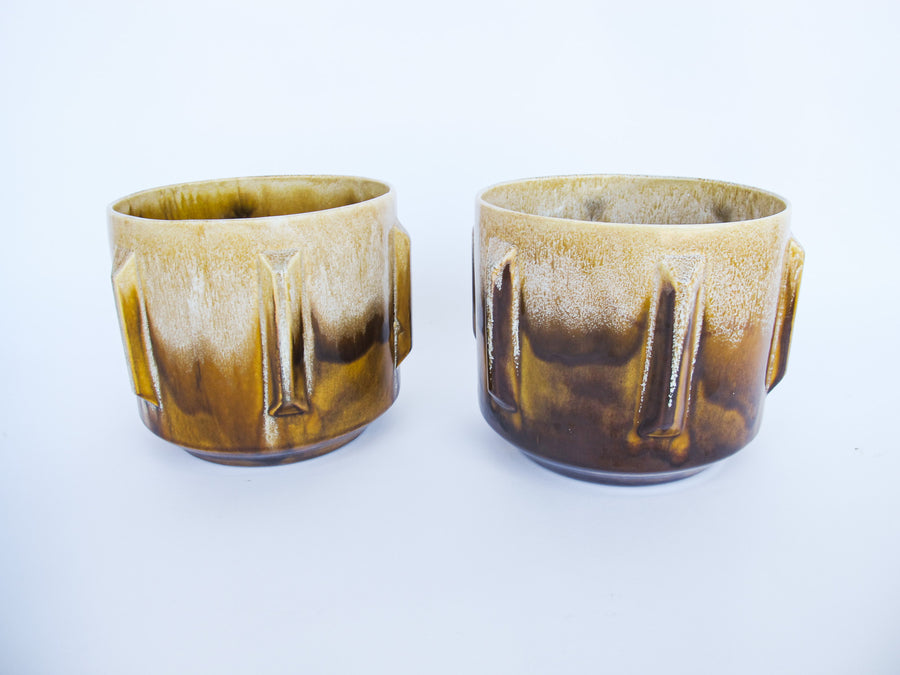 Midcentury Atomic California Pottery Ceramic Plant Pots (sold Individually)