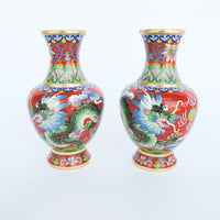 Enameled Antique AsianCloisonne Vases with Dragons (Sold Separately)