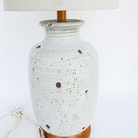 Ceramic Lamp Base with White Lava Glaze Finish