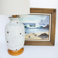 Ceramic Lamp Base with White Lava Glaze Finish