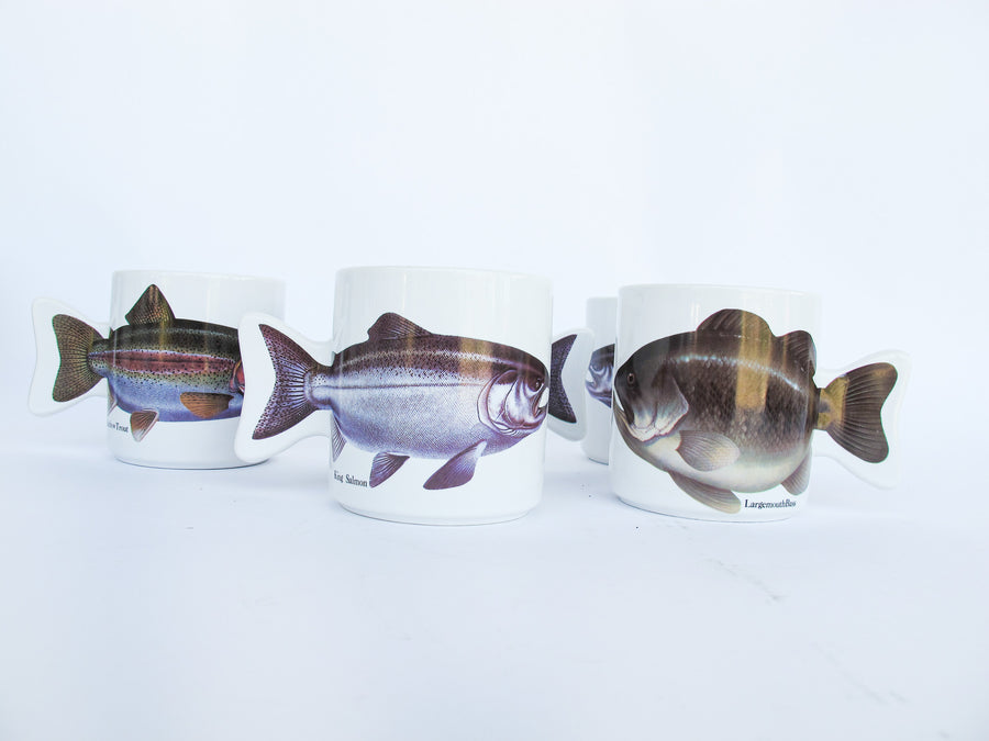 Salamander Taiwan 1991 90's Ceramic Fish Mugs (Sold Individually)