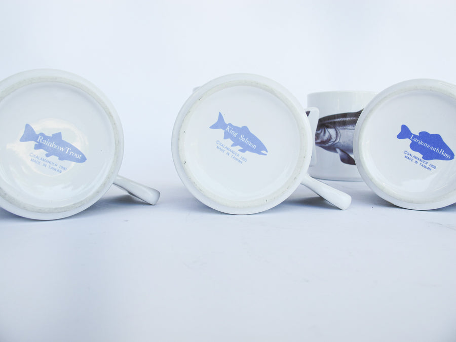 Salamander Taiwan 1991 90's Ceramic Fish Mugs (Sold Individually)