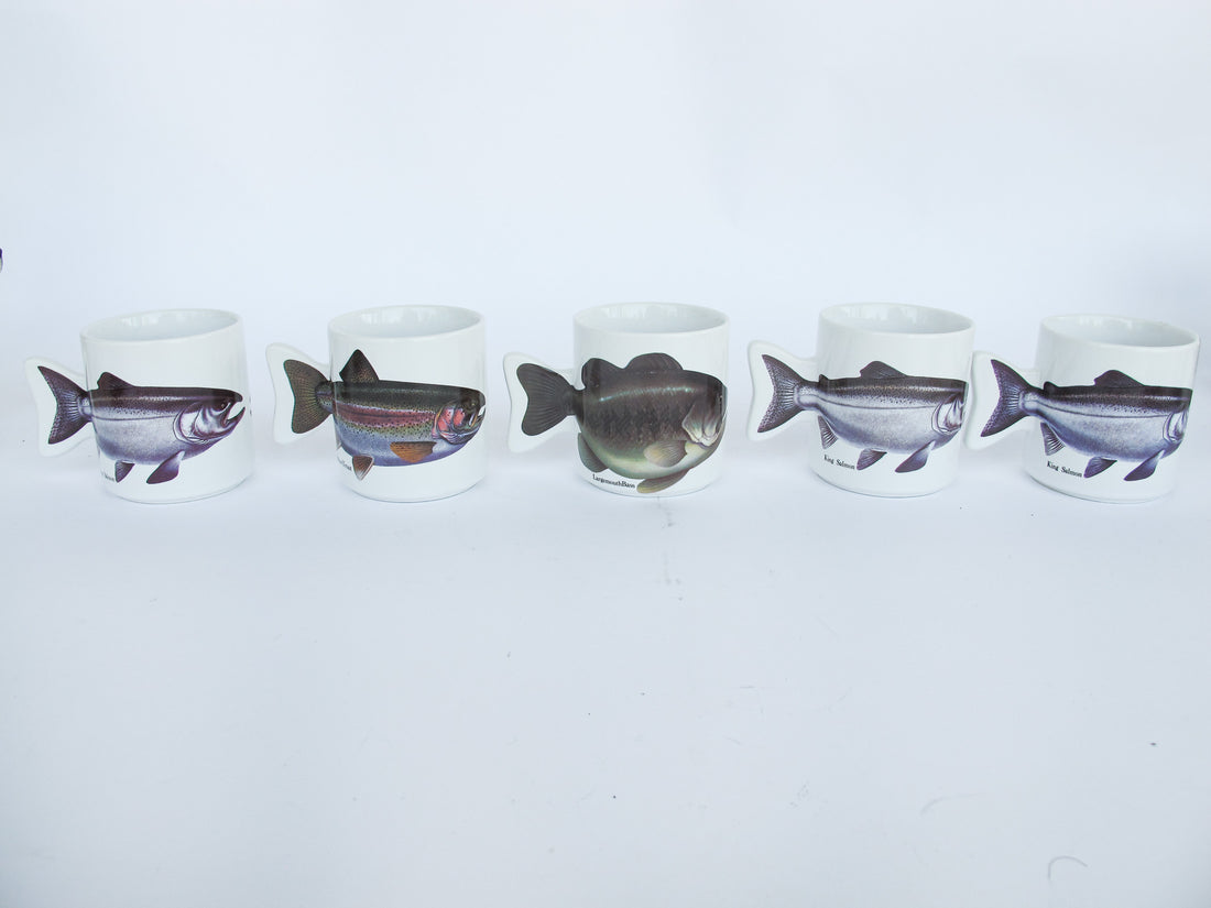 Salamander Taiwan 1991 90's Ceramic Fish Mugs (Sold Individually)