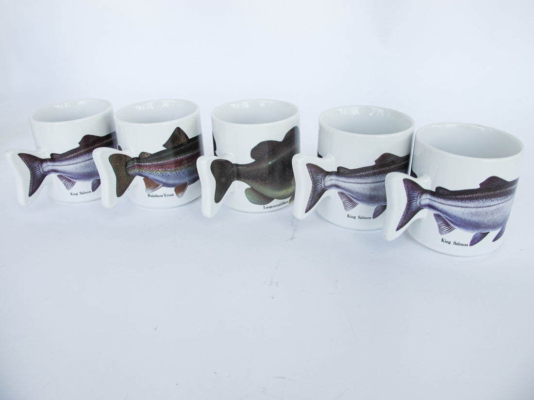 Salamander Taiwan 1991 90's Ceramic Fish Mugs (Sold Individually)