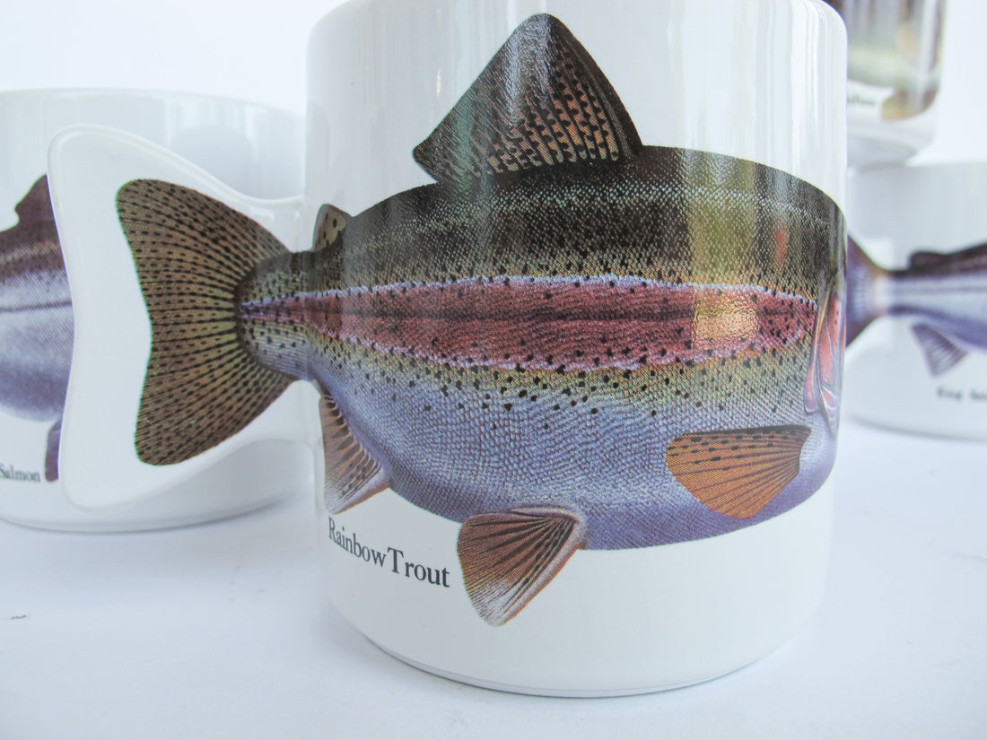 Salamander Taiwan 1991 90's Ceramic Fish Mugs (Sold Individually)