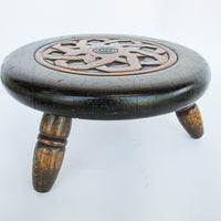 Primitive Hand Carved Gaelic Nordic Wood Stool
