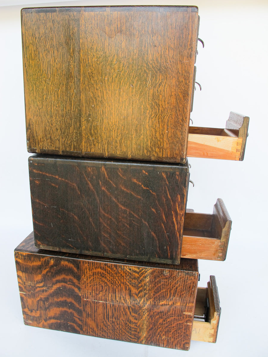 Antique Card Catalog Index Cabinets (Each Sold Separately)