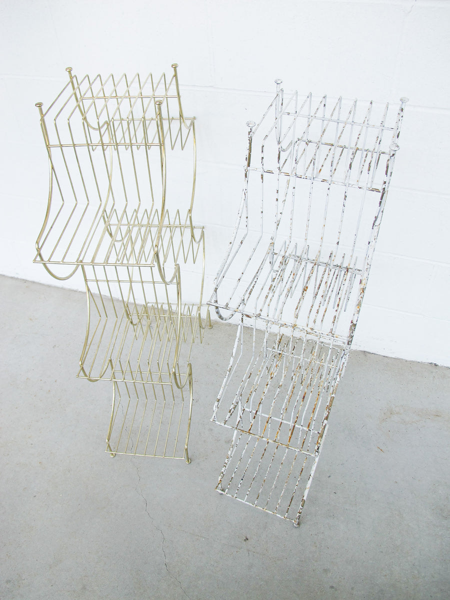 Midcentury Pagoda Flashed Metal Plant Stand Retro MCM Wire Rack (Each Sold Separately)