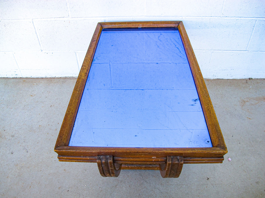 Blue Mirrored Coffee Table