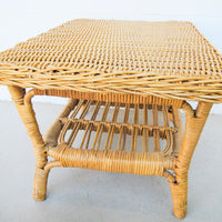 Woven Two-Tier Wicker Rattan Coffee Table