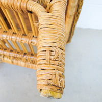 Woven Two-Tier Wicker Rattan Coffee Table