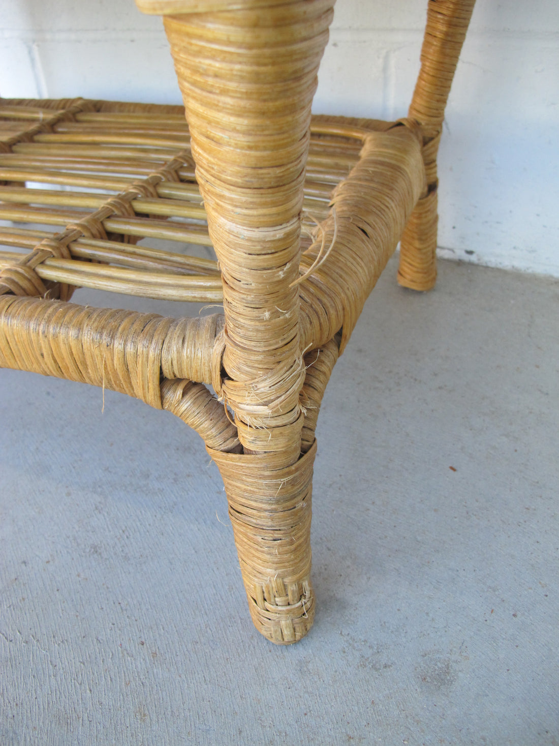 Woven Two-Tier Wicker Rattan Coffee Table