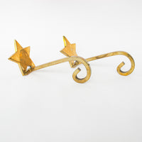 Brass Star Stocking Holder Hooks Set of 2