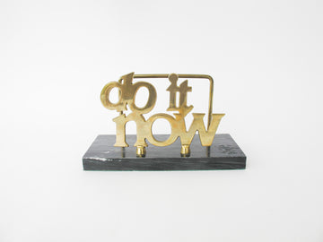 Do it Now Marble and Brass Arch Letter Holder