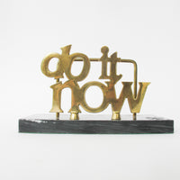 Do it Now Marble and Brass Arch Letter Holder