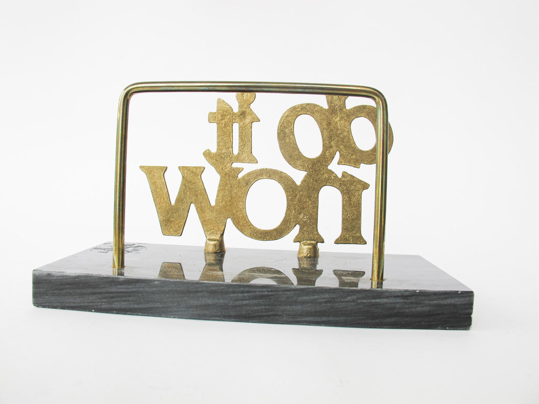 Do it Now Marble and Brass Arch Letter Holder